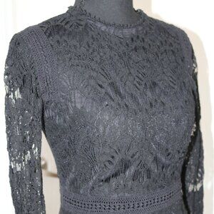 Black Lace long sleeve dress